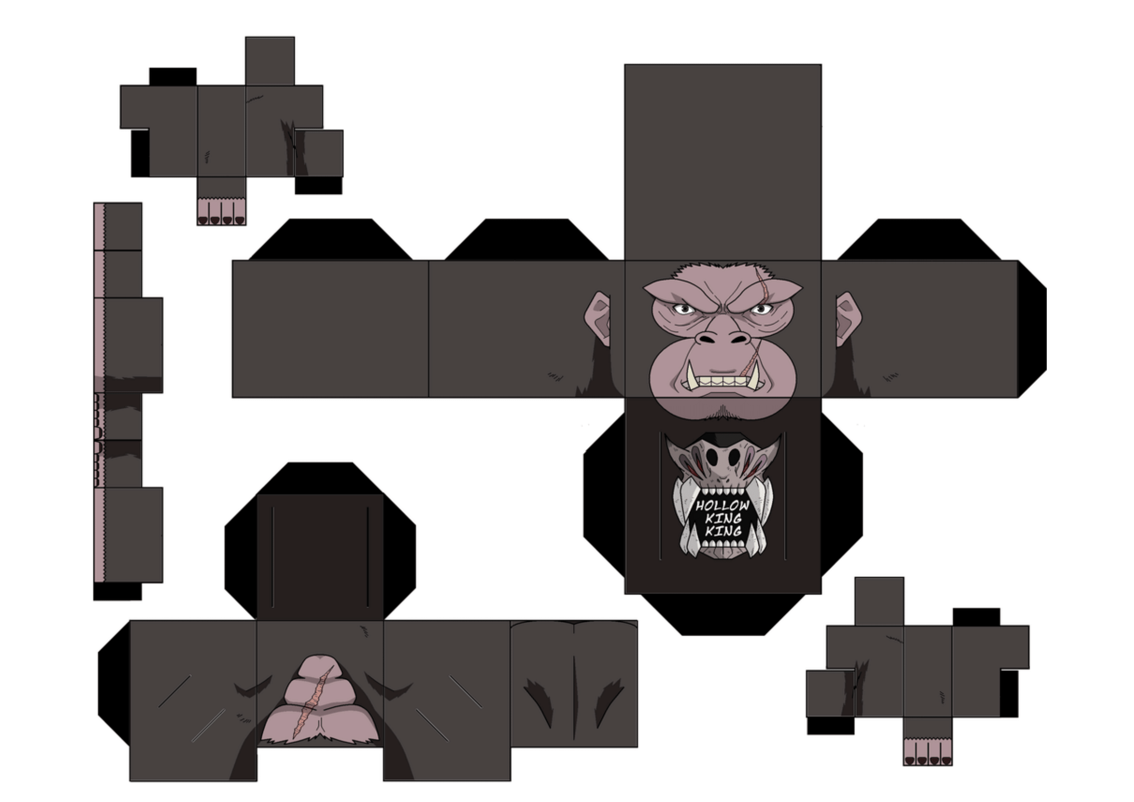 Paper model Gorilla for gluing 