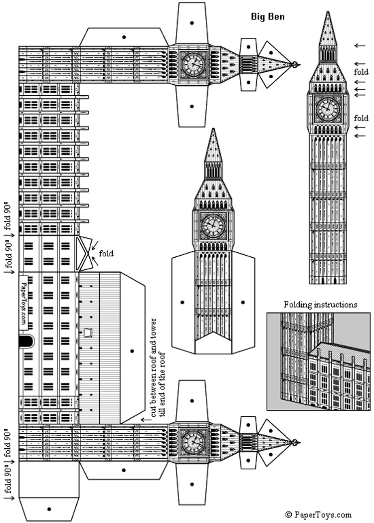 Big Ben Paper Model Free Printable Paper Template
