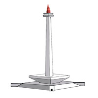 Indonesia National Monument (Monas) Paper Model