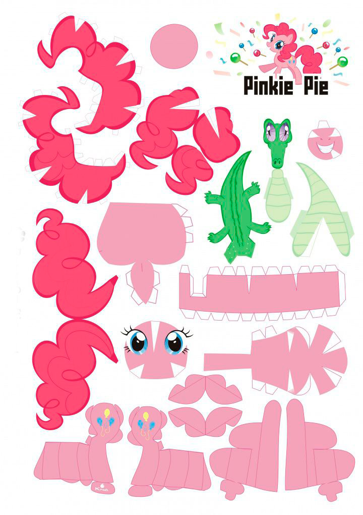 Paper model Pinkie Pie for gluing 