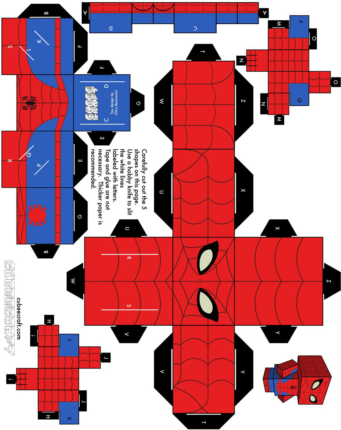 Paper model Spider-Man for gluing 