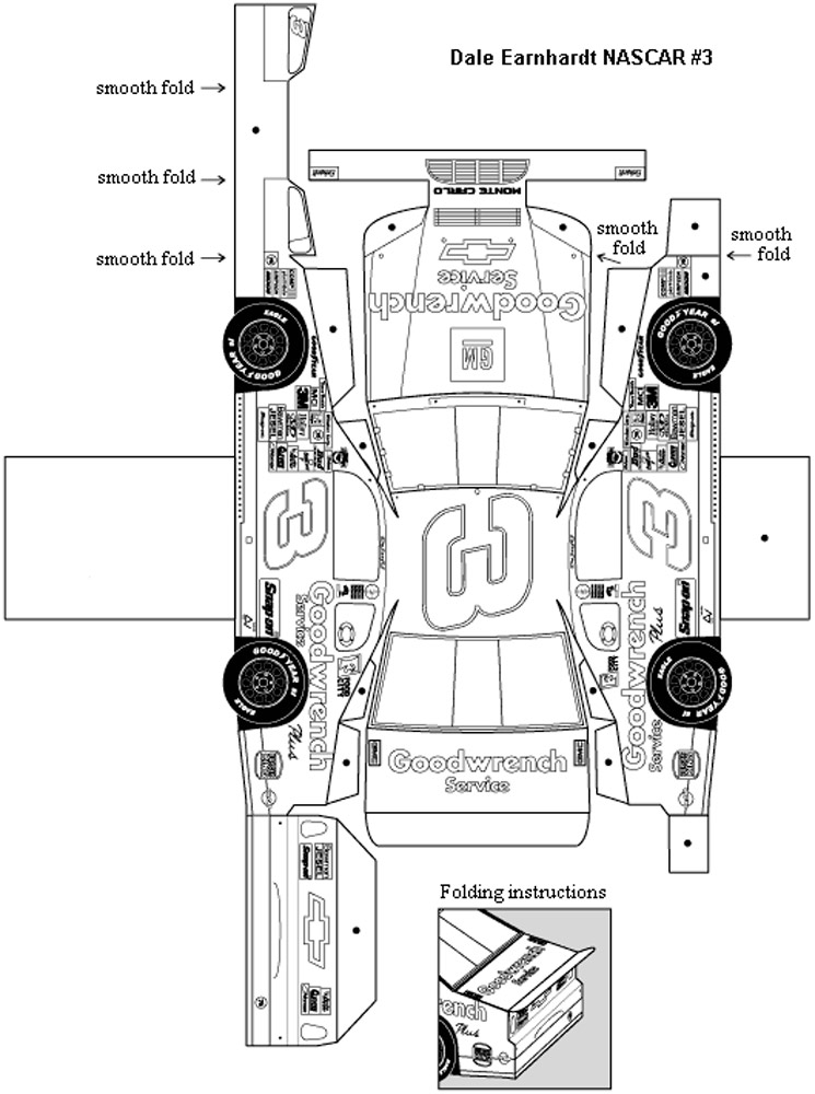 Paper model Dale Earnhardt NASCAR for gluing 