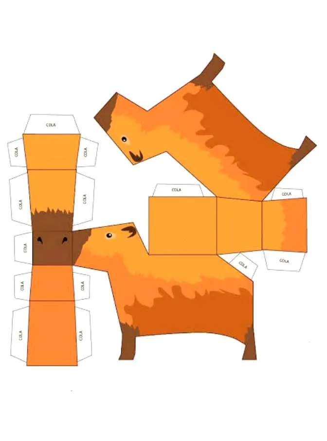 Capybara Papercraft paper model — printable template