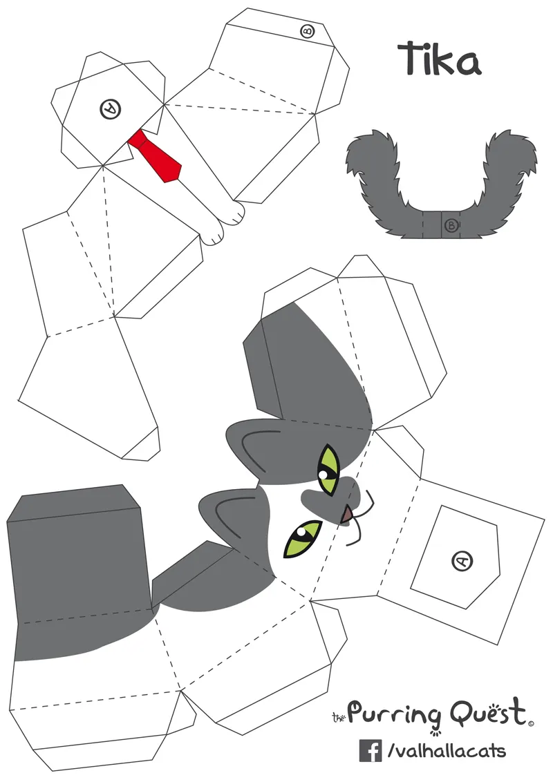 Cat Papercraft paper model — printable template