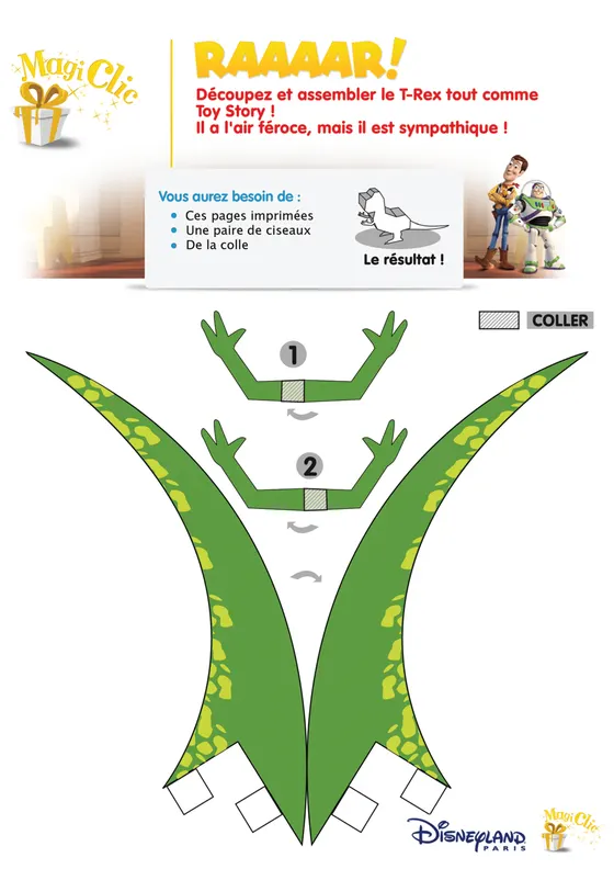 Dinosaur paper model template