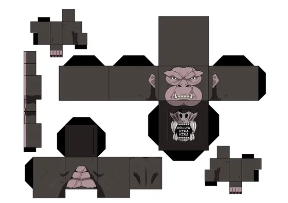 Gorilla paper model template
