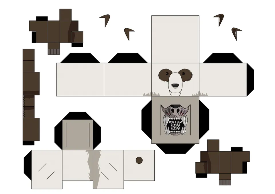 Panda paper model — printable template
