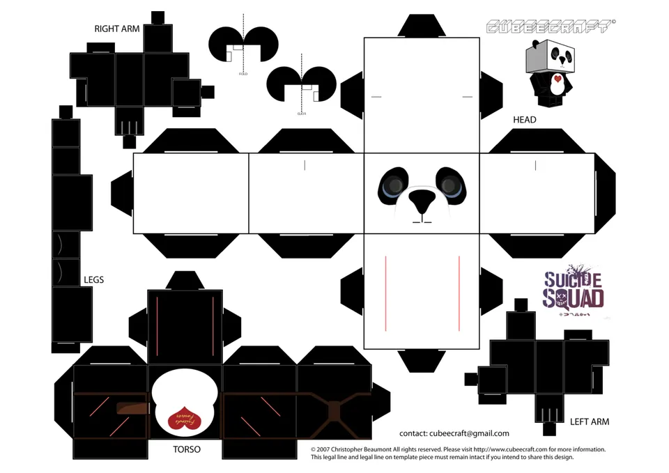 Panda Papercraft paper model — printable template