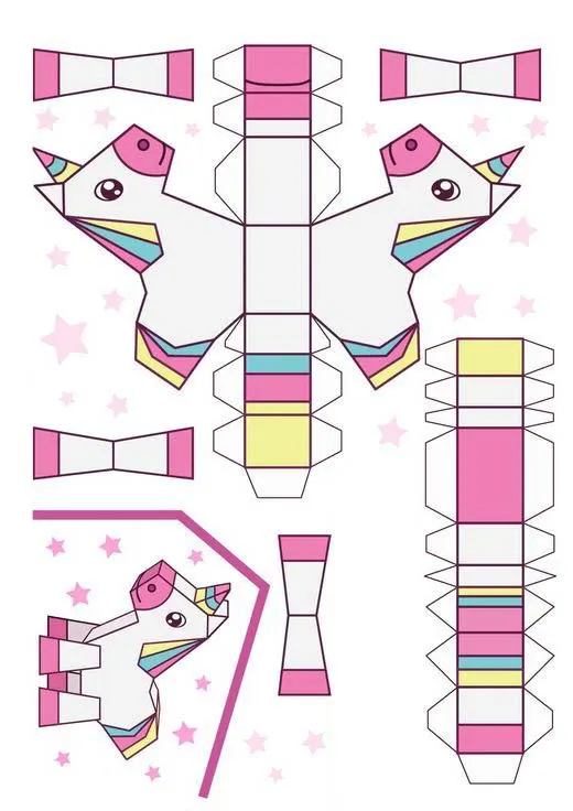 Unicorn paper model template