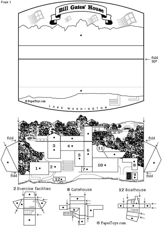 Bill Gates's House paper model template