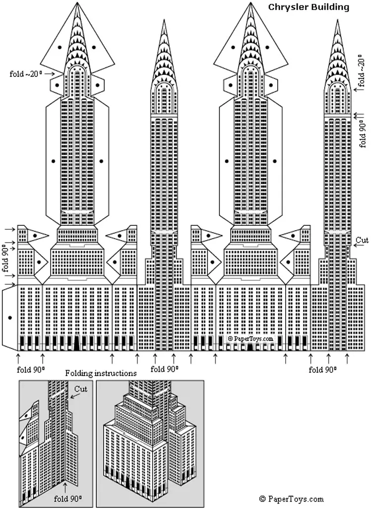 Chrysler Building paper model — printable template