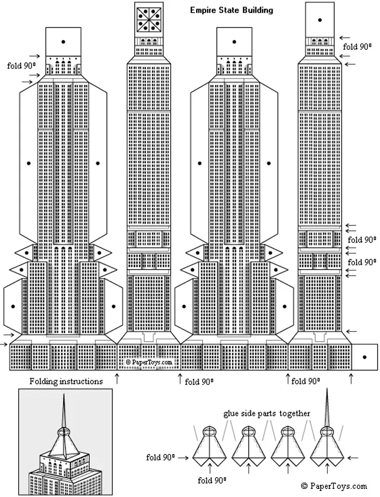 Empire State Building paper model — printable template