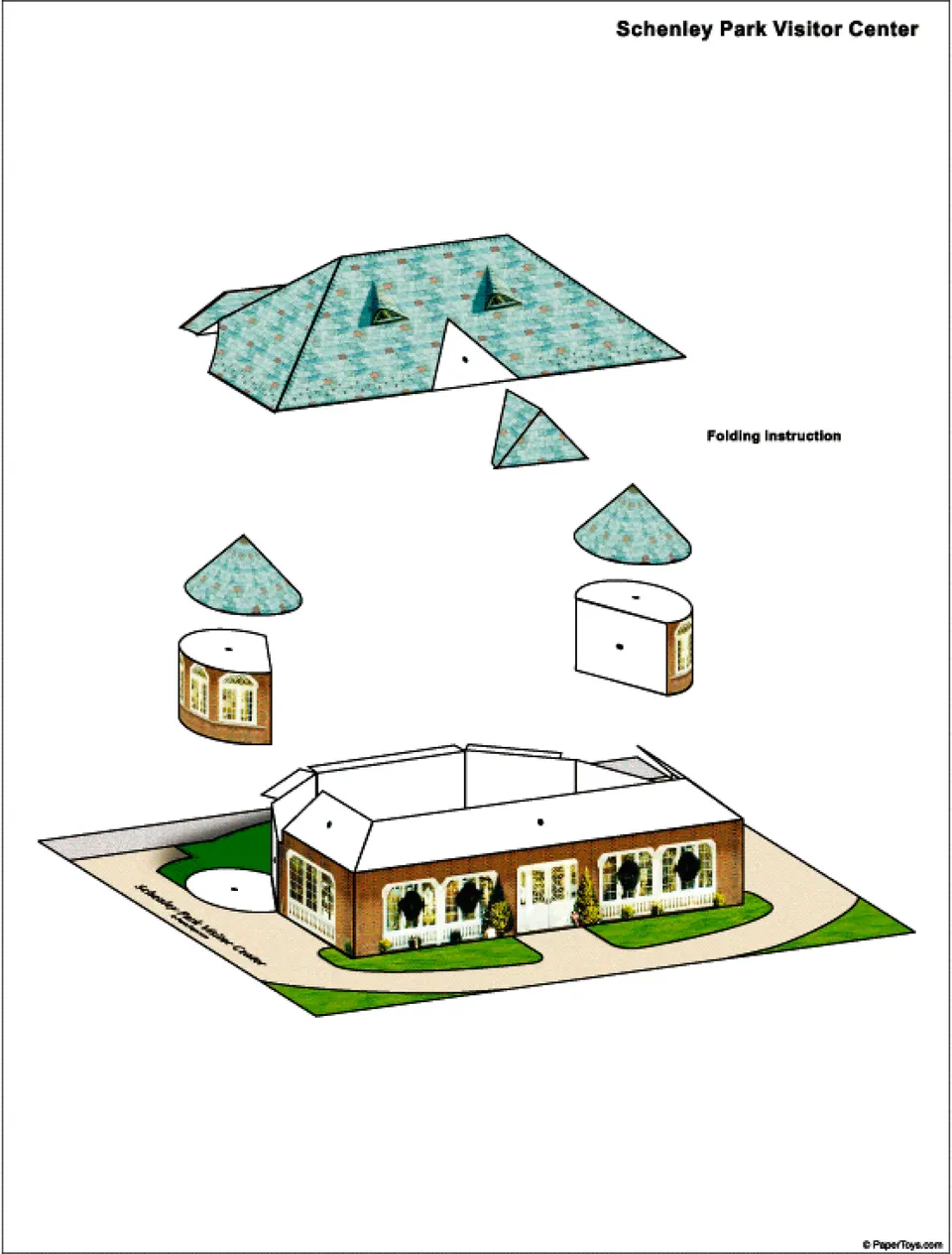 Schenley Park Visitor Center paper model — printable template