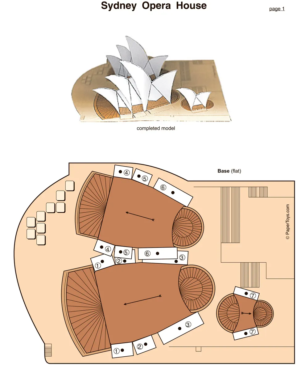 Sydney Opera House paper model — printable template