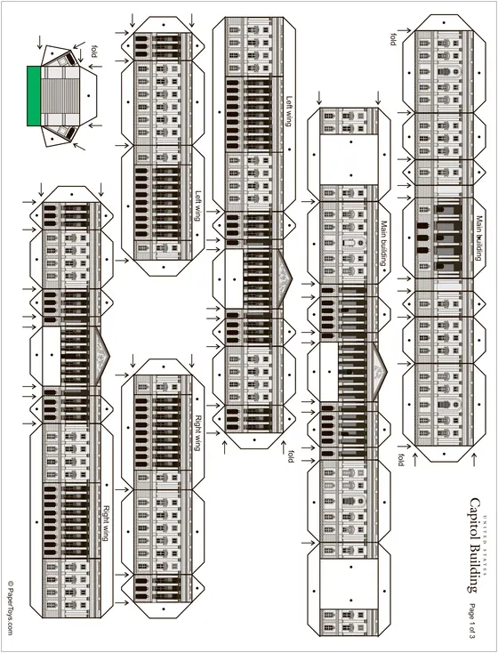 U.S. Capitol Building paper model template