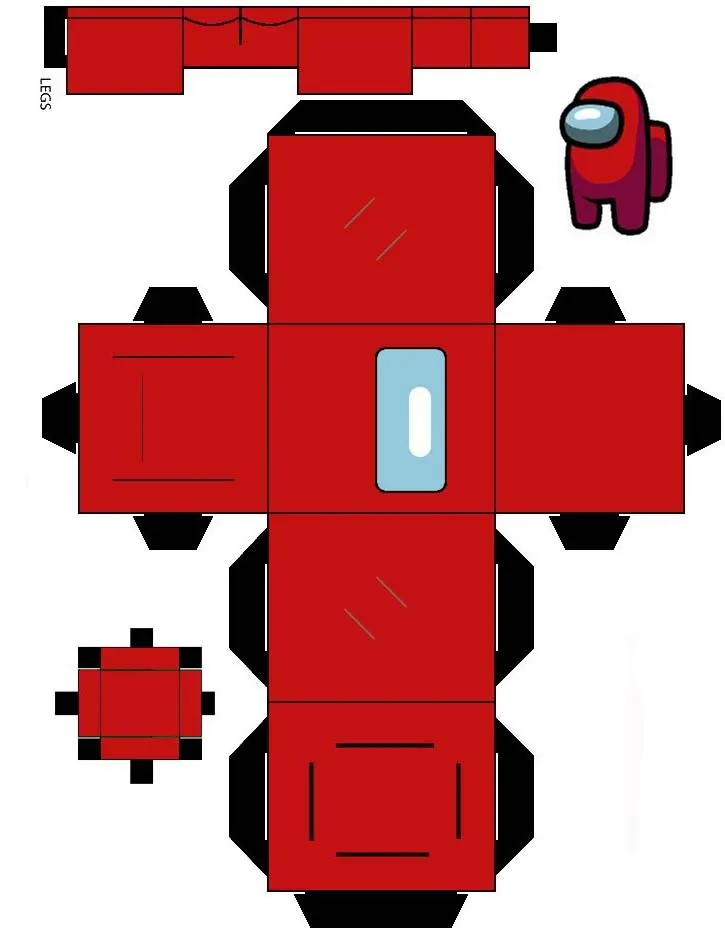 Among Us Papercraft paper model — printable template
