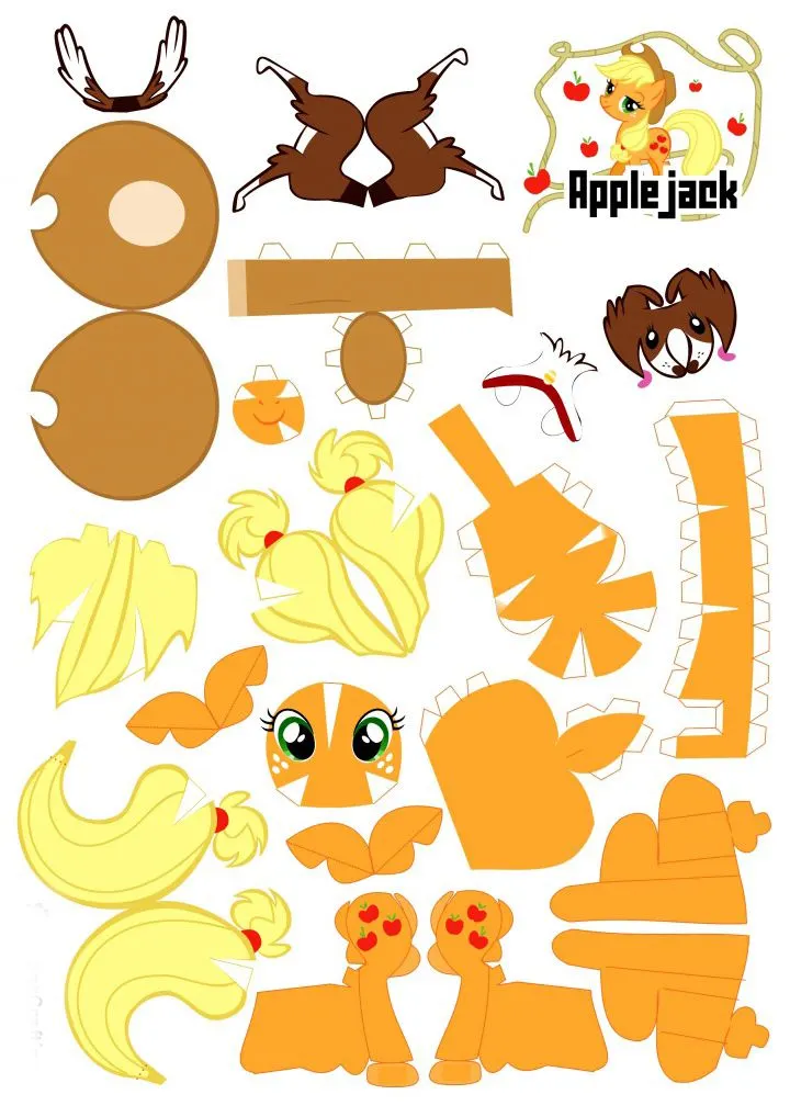 Applejack paper model — printable template