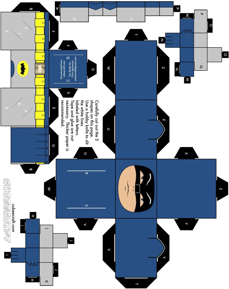 Batman paper model — printable template