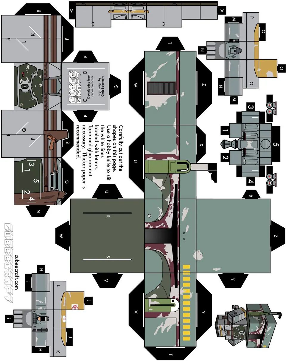 Boba Fett paper model — printable template