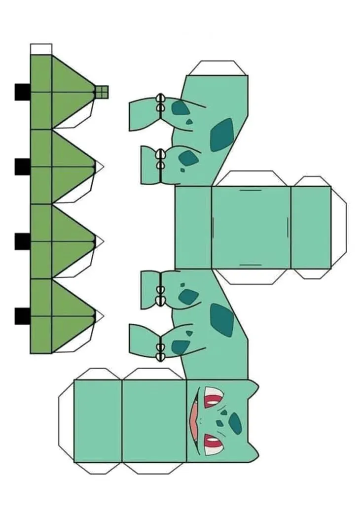 Bulbasaur paper model — printable template