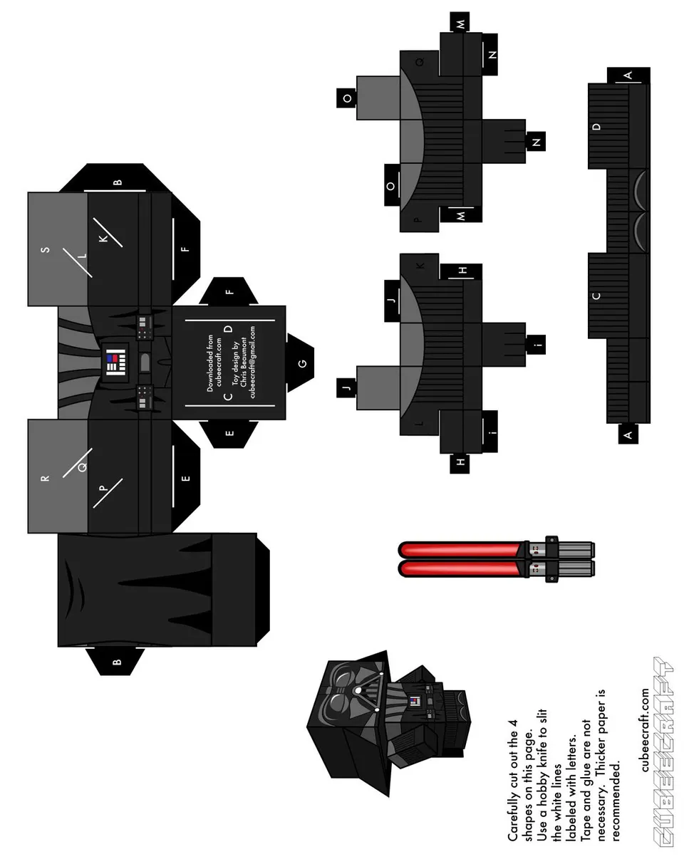 Darth Vader paper model — printable template