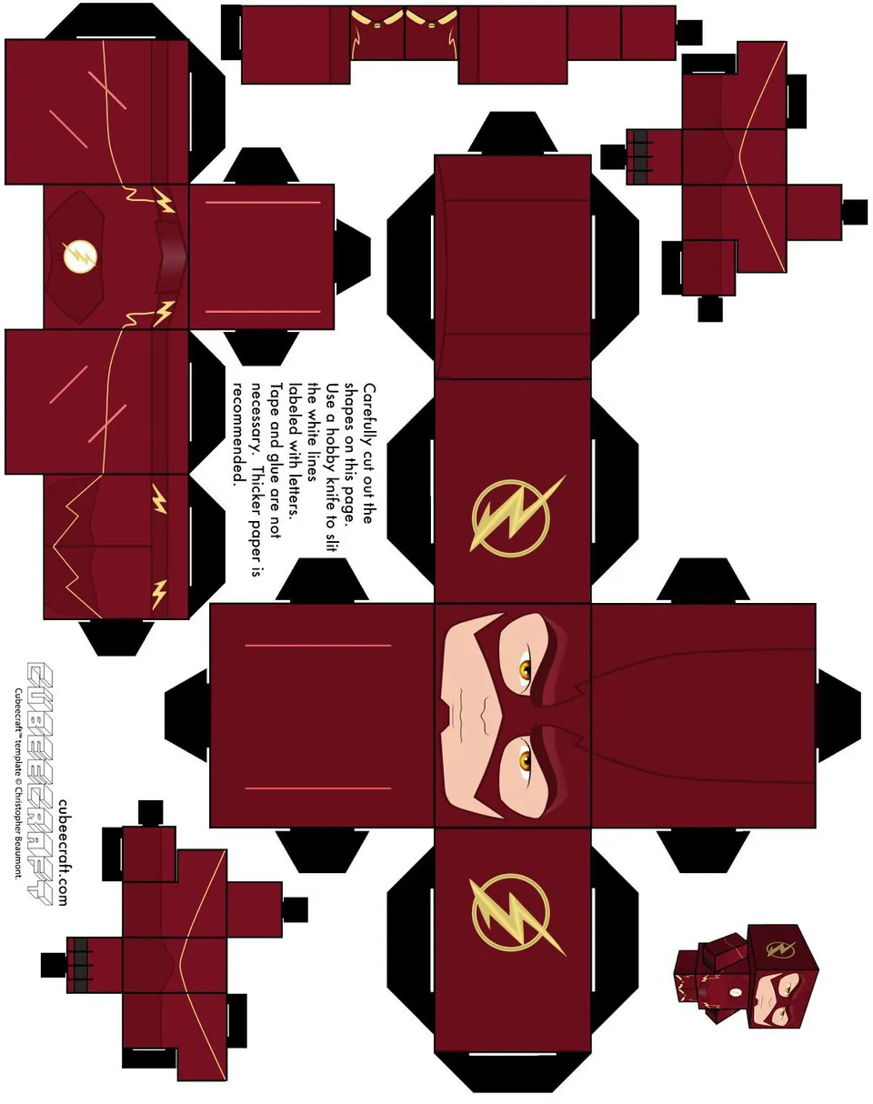 Flash paper model — printable template