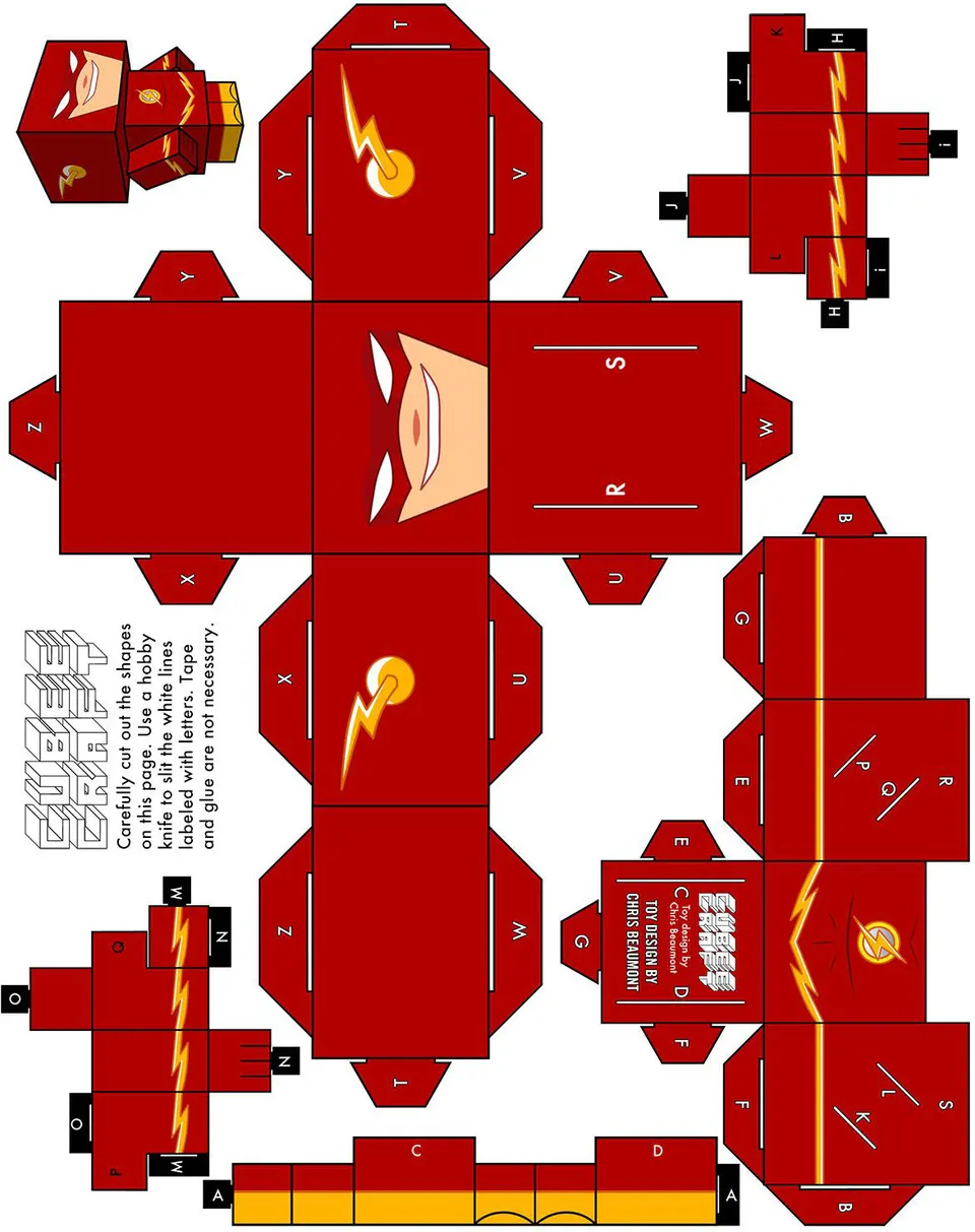 Flash Papercraft paper model — printable template