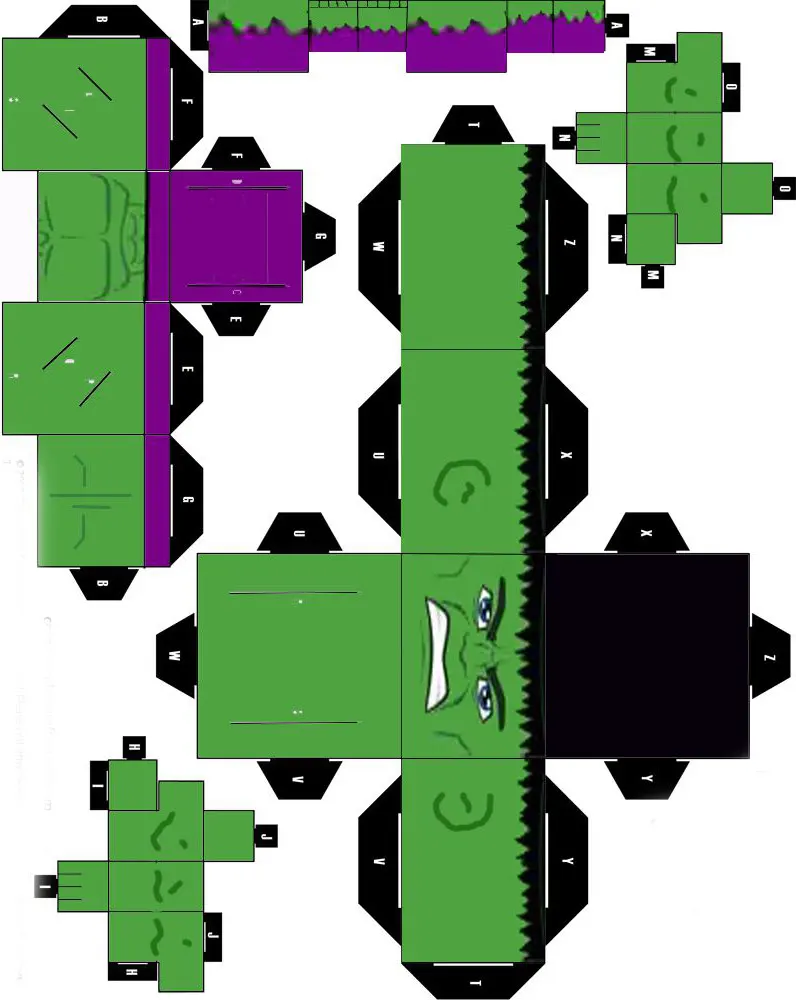 Hulk paper model — printable template