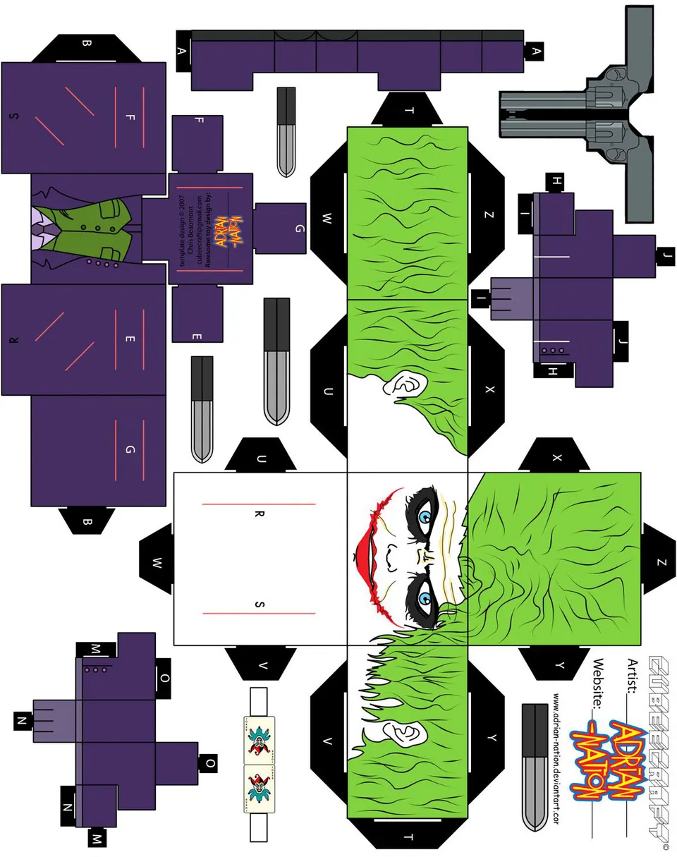 Joker paper model — printable template