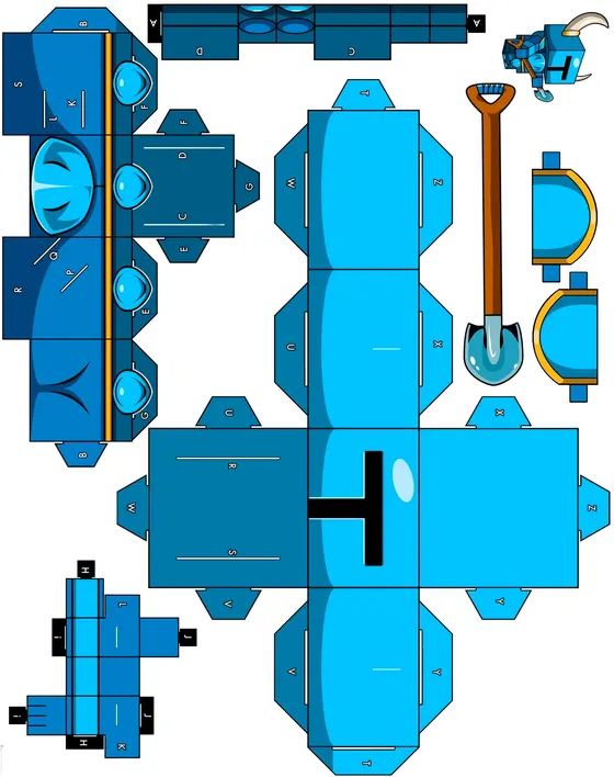 Knight paper model template