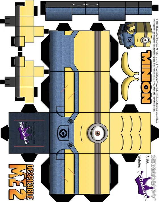 Minion paper model template