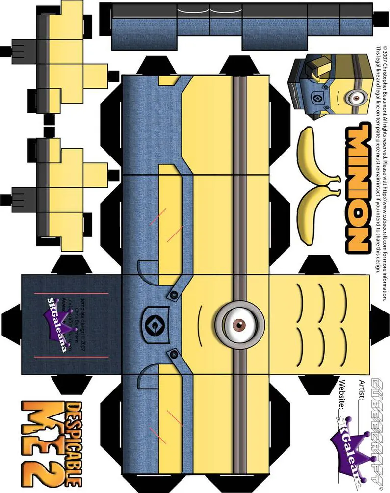 Minion paper model — printable template