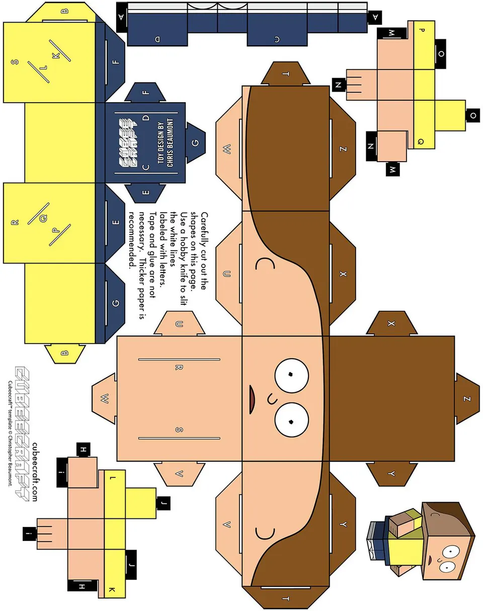Morty paper model — printable template