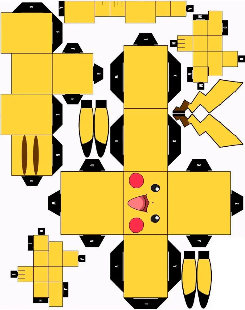 Pikachu paper model — printable template