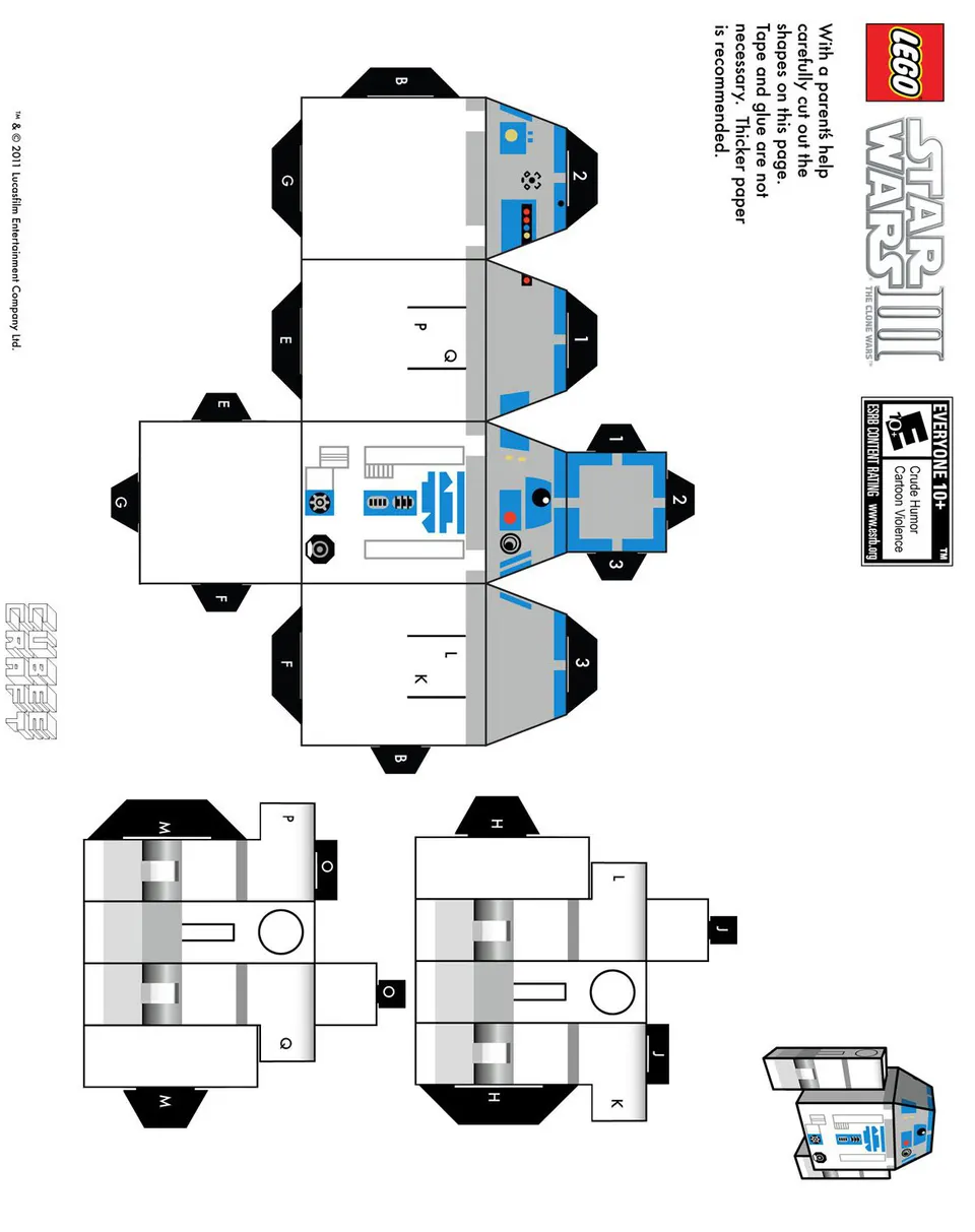 R2-D2 paper model — printable template