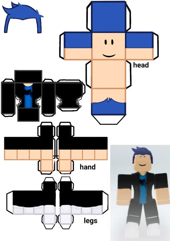 Roblox Papercraft paper model template