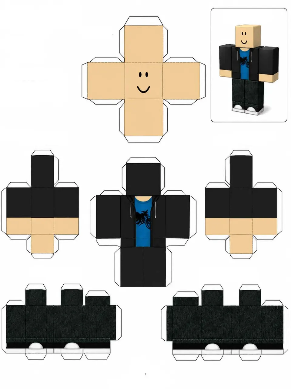 Roblox Noob paper model — printable template