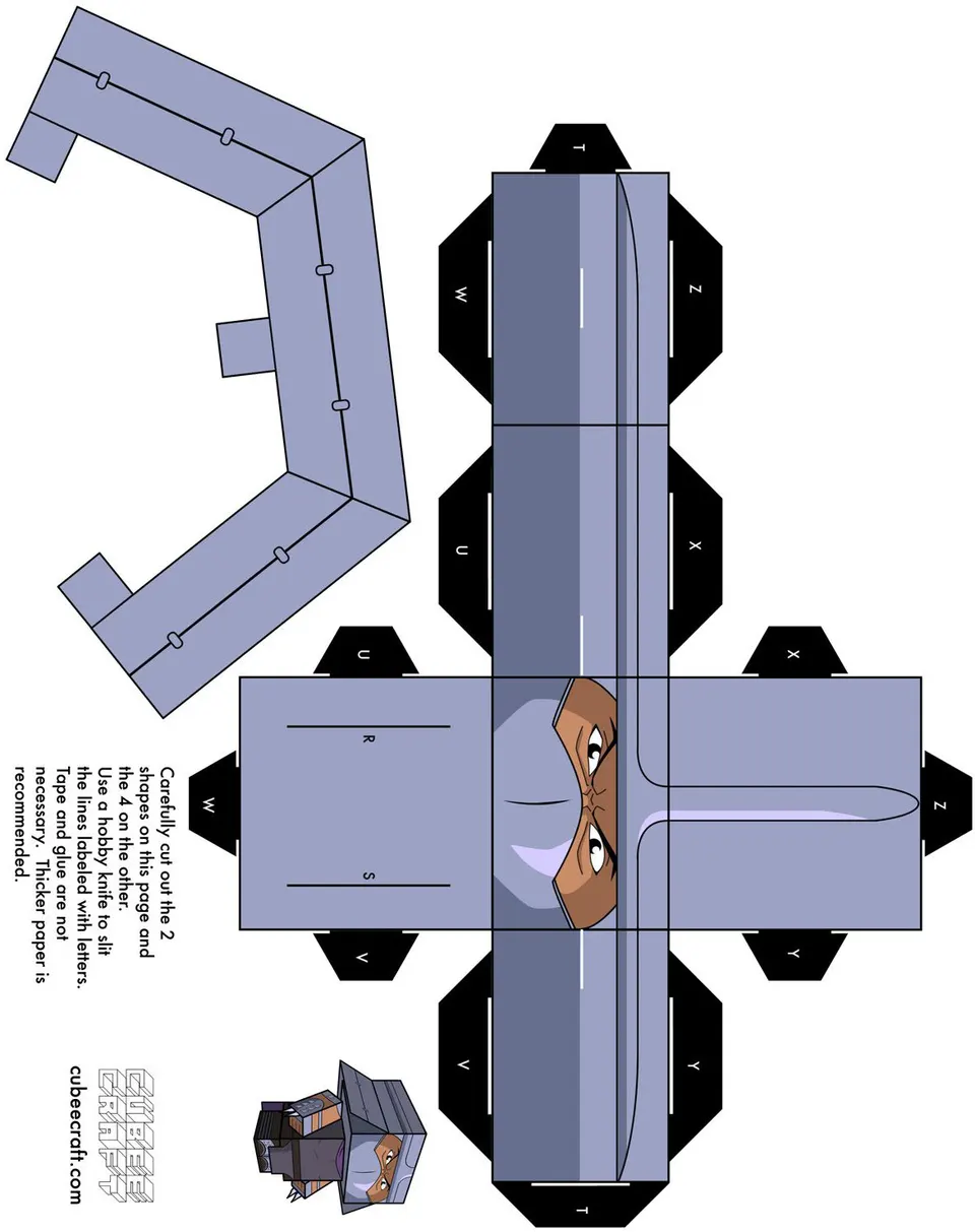 Shredder paper model — printable template