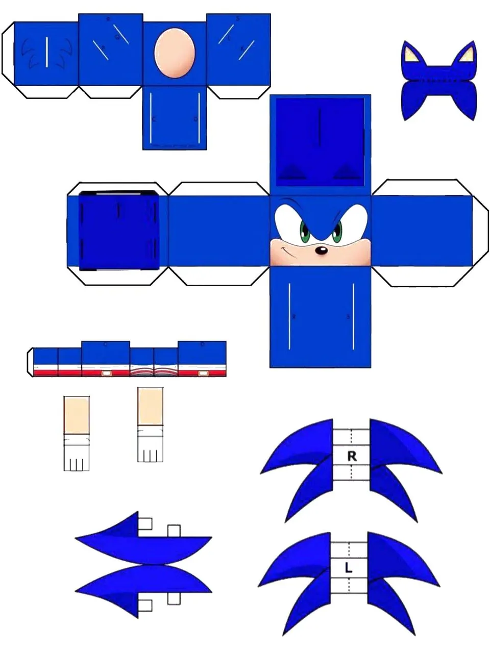 Sonic Papercraft paper model — printable template