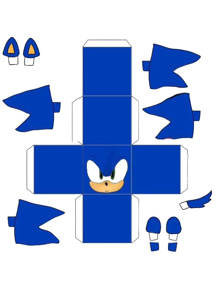 Sonic paper model — printable template