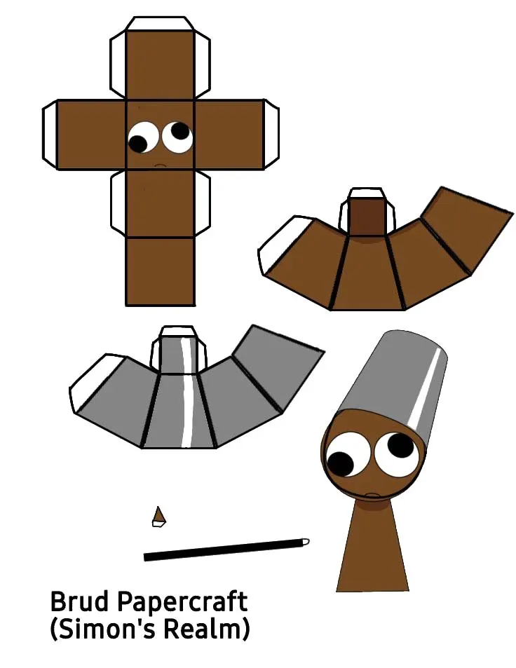 Sprunki Brud paper model — printable template