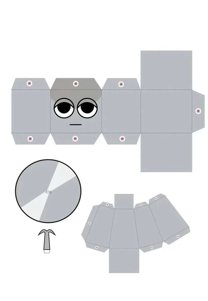 Sprunki Clukr paper model — printable template