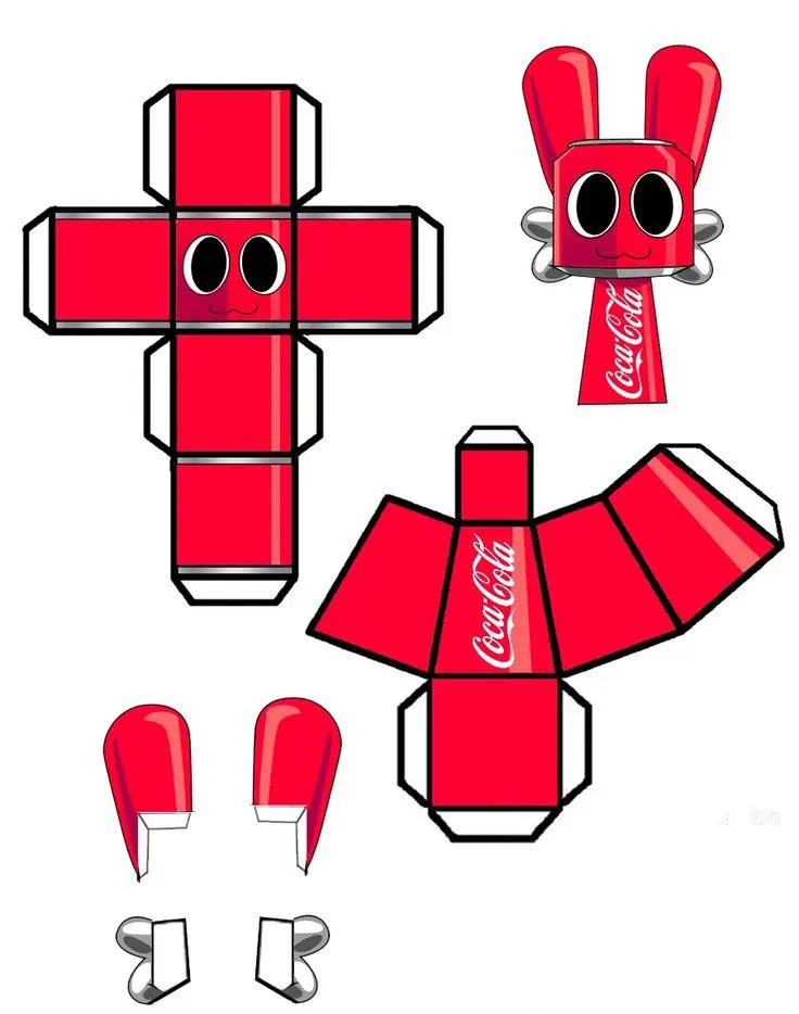 Sprunki Coca-Cola paper model — printable template