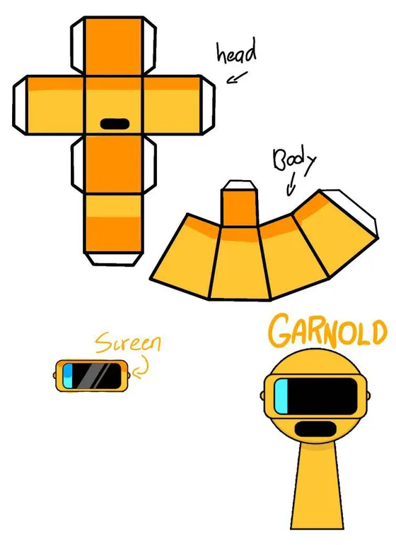 Sprunki Garnold paper model template