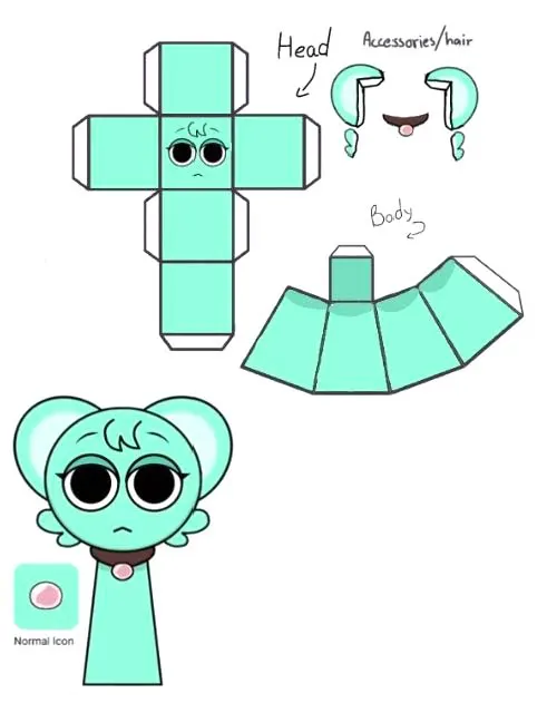 Sprunki Moch paper model — printable template
