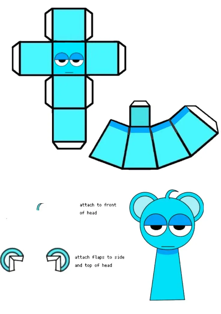 Sprunki Sky paper model — printable template