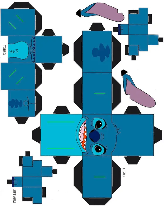 Stitch paper model template