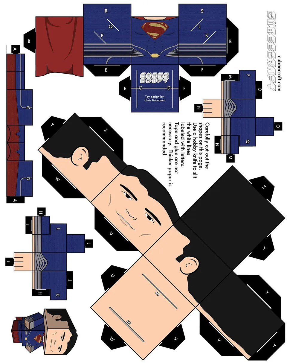 Superman paper model — printable template