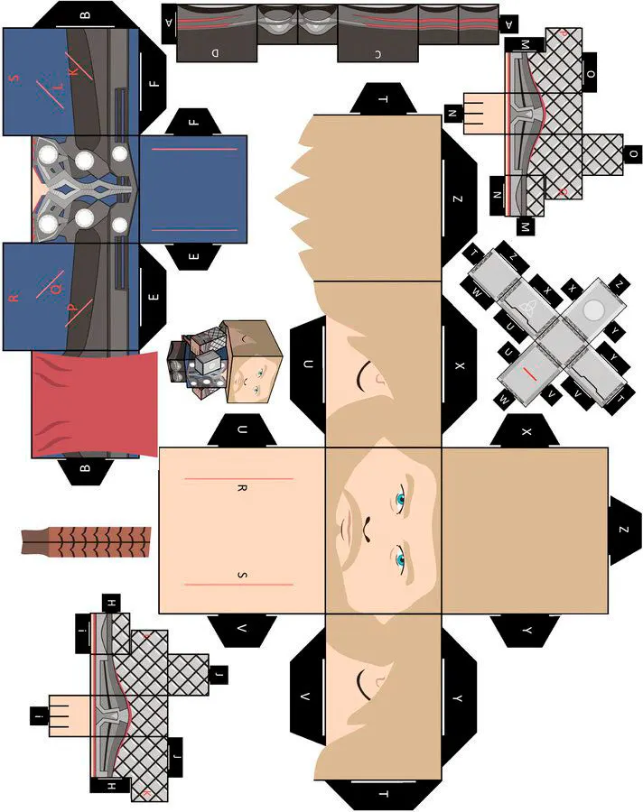 Thor paper model — printable template