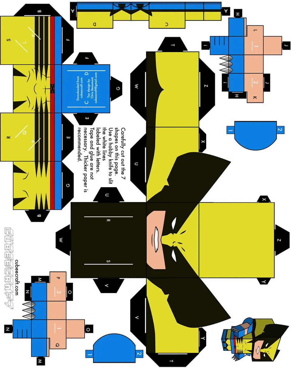Wolverine paper model — printable template
